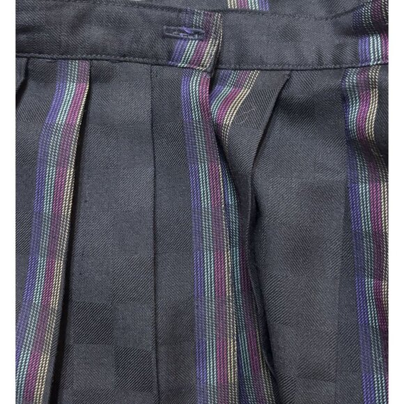 J. Davis Ltd. Vtg Plaid Pleated Midi Skirt Pockets Side Closure Sz 8 Acedemia - Picture 5 of 7